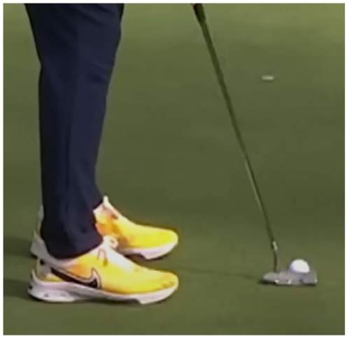 Brooks Koepka addresses his putts out of the toe for a reason