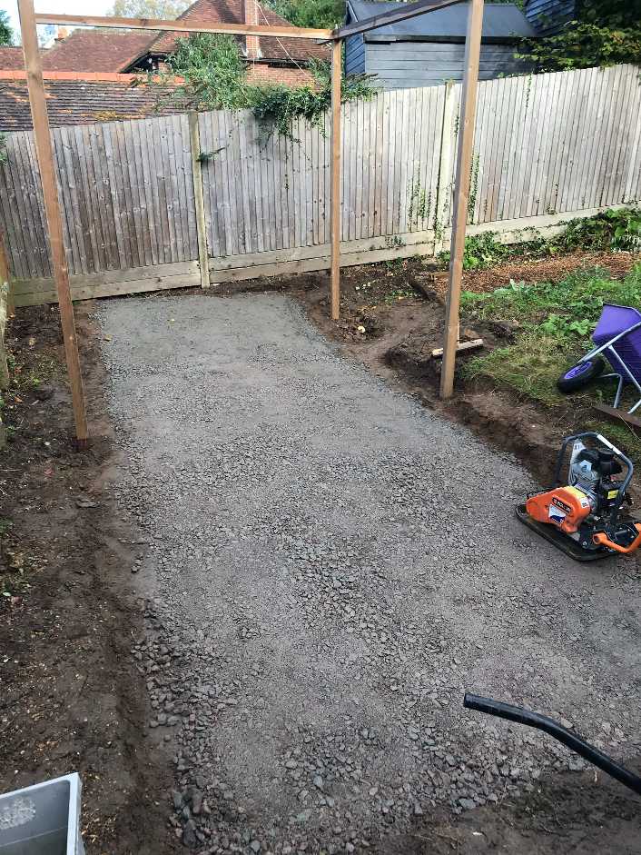 Backyard putting green - foundation base layer