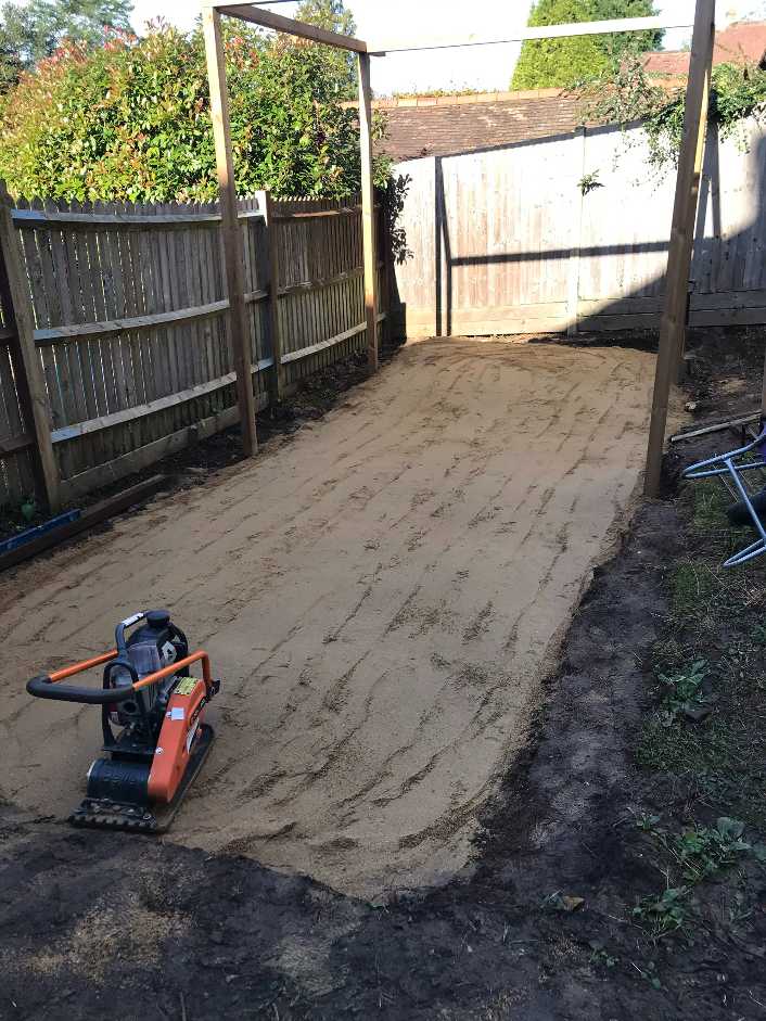 Backyard putting green - foundation finished