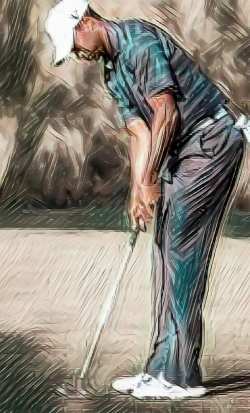 Tiger Woods putting art