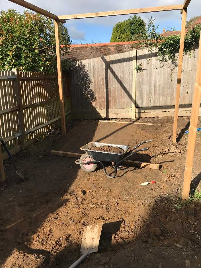 Backyard putting green - digging foundation